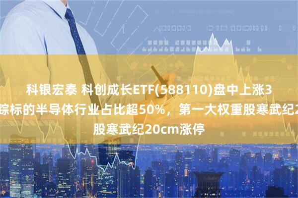 科银宏泰 科创成长ETF(588110)盘中上涨337%，跟踪标的半导体行业占比超50%，第一大权重股寒武纪20cm涨停